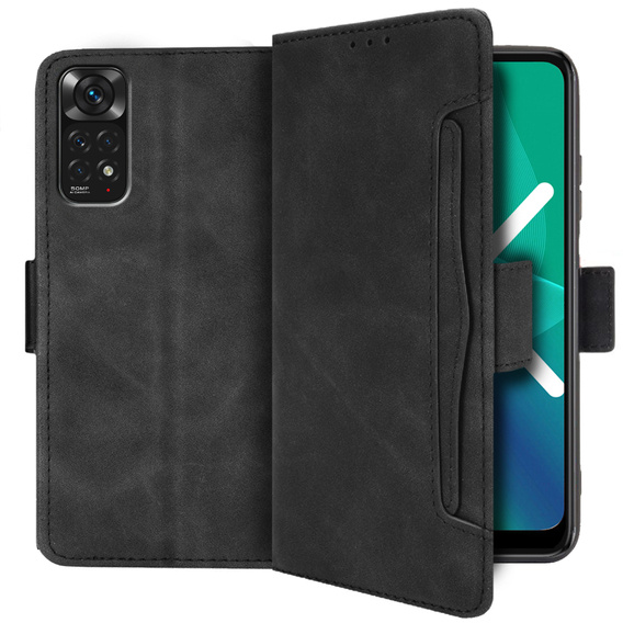 Cu clapetă pentru Xiaomi Redmi Note 11 / 11S, Card Slot, negru