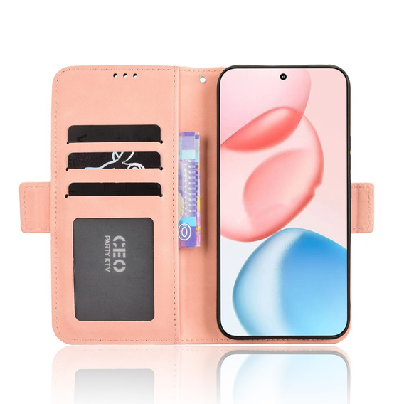 Cu clapetă pentru Honor 400 5G, Card Slot, roz