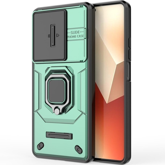 Husă pentru Xiaomi Redmi Note 13 5G, KickStand Camera Lens, verde