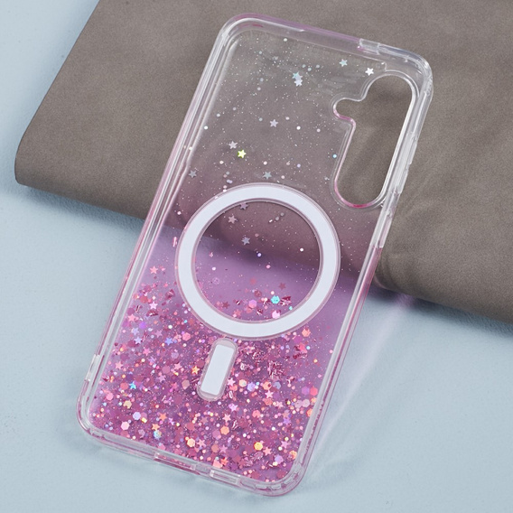 Husă pentru Samsung Galaxy S24, Glittery, pentru MagSafe, roz