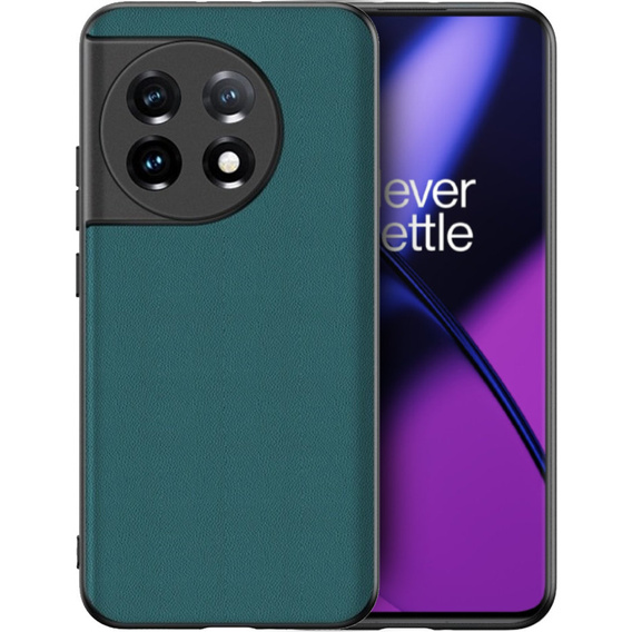 Husă din piele pentru OnePlus 11 5G, leather hybrid, verde