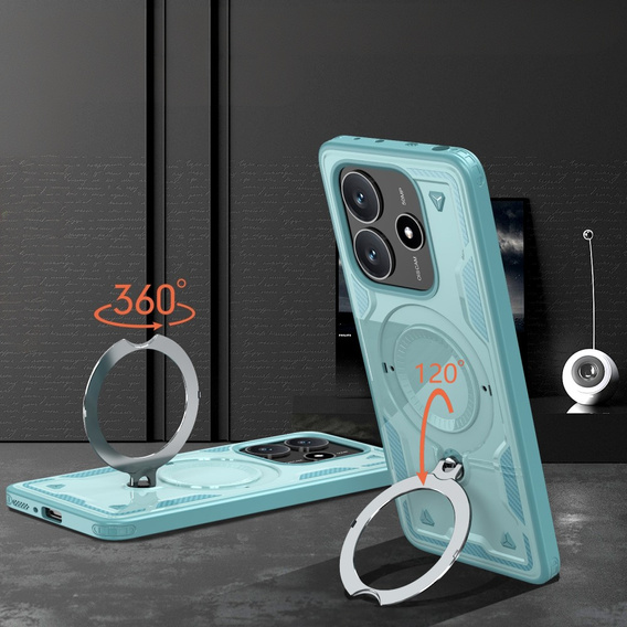 Carcasă pentru Xiaomi Redmi Note 14 5G, Military MagSafe, albastru + 9H Glass