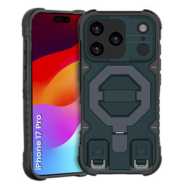 Husă pentru iPhone 17 Pro, pentru MagSafe, blindată cu suport, albastru