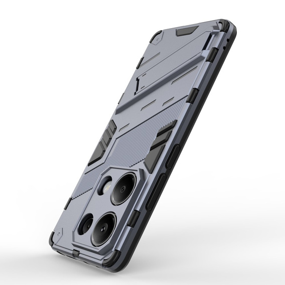 Husa pentru Xiaomi Redmi Note 13 Pro 4G / Xiaomi Redmi Note 14S / Xiaomi Poco M6 Pro 4G, Military kickstand, albastru închis