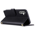 Husă cu clapetă pentru Samsung Galaxy A36 5G, Rhombus Crossbody Leather, negru