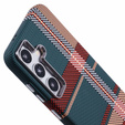 Carcasa pentru Samsung Galaxy S25+ Plus, Carbon Fiber MagSafe, roșu / verde