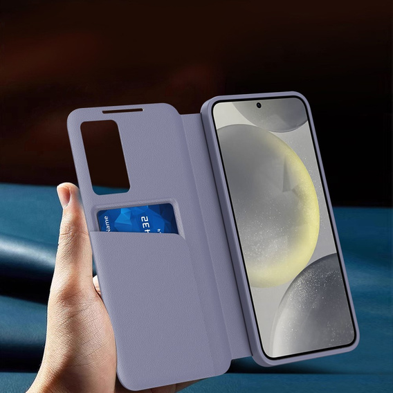 Husă cu clapetă pentru Samsung Galaxy S25 Ultra, Smart View Wallet, violet