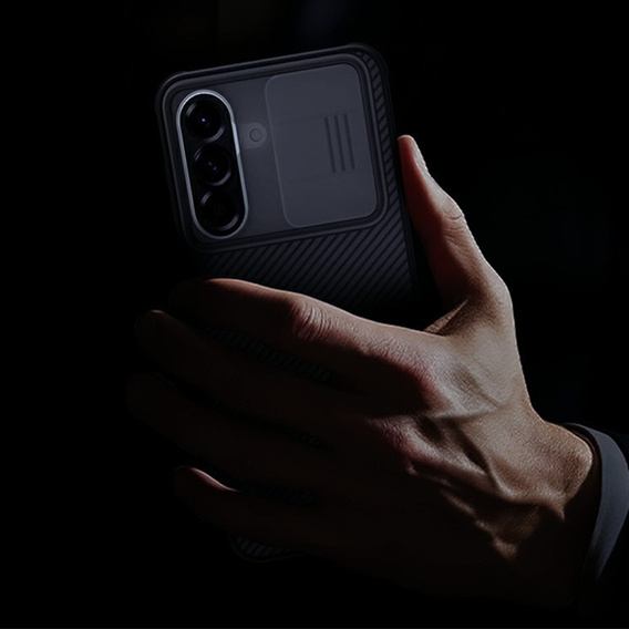 Husă NILLKIN Camshield Pro cu capac pentru cameră pentru Samsung Galaxy A57 5G, transparentă/neagră