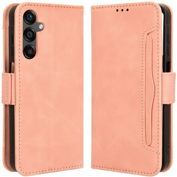 Cu clapetă pentru Samsung Galaxy A25 5G, Card Slot, roz