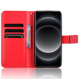 Cu clapetă pentru Xiaomi 14 Ultra, Crazy Horse Wallet, roșu