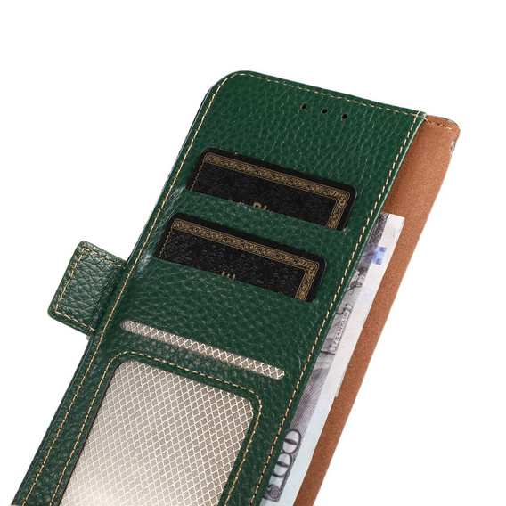 KHAZNEH RFID caz pentru Samsung Galaxy S23 Ultra, Litchi Texture, verde