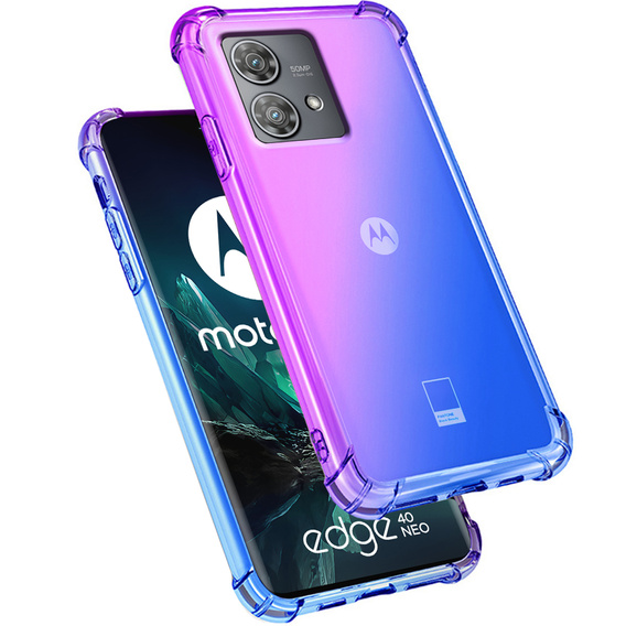 Husa pentru Motorola Edge 40 Neo, Gradient Dropproof, Violet / albastru