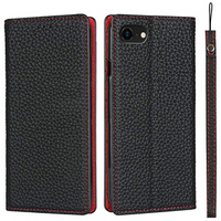 Husă din piele pentru iPhone 7/8/SE 2020/SE 2022, ERBORD Grain Leather, negru