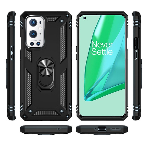 Husă blindată pentru OnePlus 9 Pro, Nox Case Ring, negru