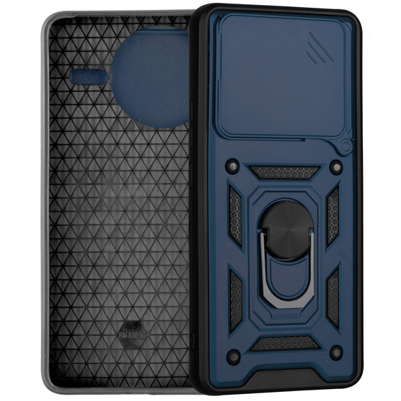 Husă blindată pentru Xiaomi Poco F7 Pro, CamShield Slide, albastru