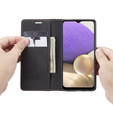 Husa CASEME pentru Samsung Galaxy A32 5G, Leather Wallet Case, negru