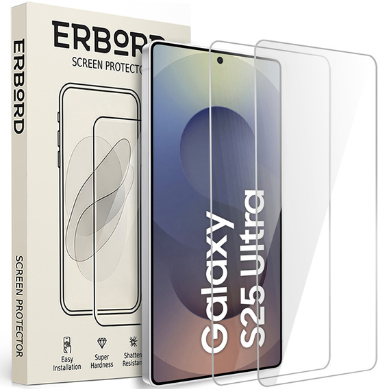 2x sticlă călită ERBORD 9H Hard Glass pe ecran pentru Samsung Galaxy S25 Ultra