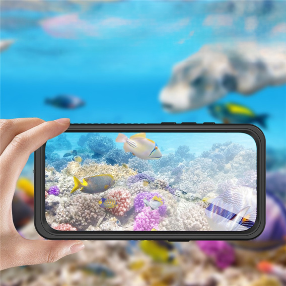 Carcasă Redpepper pentru iPhone 17 Pro Max, impermeabilă IP68, pentru MagSafe, transparentă cu laturi negre