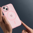 Husă pentru iPhone 13, pentru MagSafe, ERBORD Matt Case, roz + sticlă pentru ecran