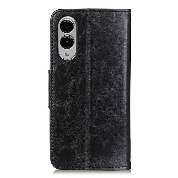 Cu clapetă pentru Samsung Galaxy S25 Edge, Crazy Horse Wallet, negru