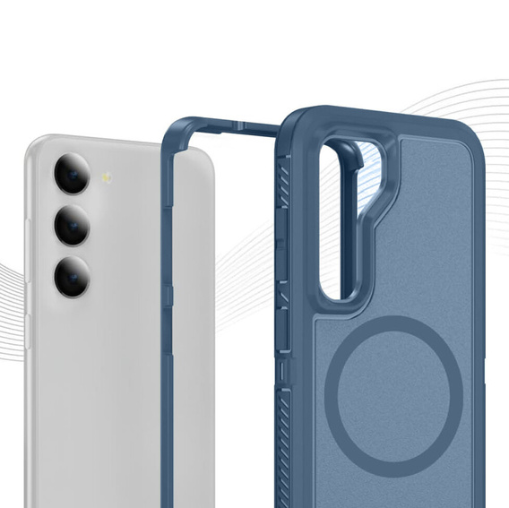 Carcasă cu ramă pentru Samsung Galaxy S23 FE, pentru MagSafe, albastru