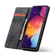 Husa CASEME pentru Samsung Galaxy A50, Leather Wallet Case, negru