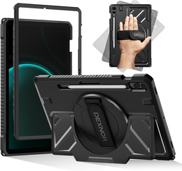 Husă Dexnor 360° cu curea și suport pentru stylus pentru Samsung Galaxy Tab S9 FE+