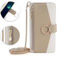 Carcasă flip pentru Samsung Galaxy S22, Wallet Zipper Pocket, cu oglindă, alb