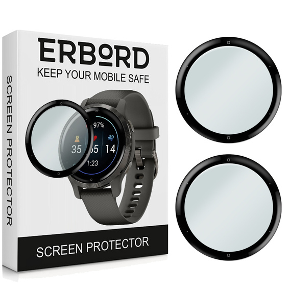 2x ERBORD Hybrid Glass pentru Garmin Venu 2S