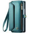 Husă CASEME pentru Samsung Galaxy Z Fold6 5G, RFID Leather Wallet, cu curea de umăr, verde