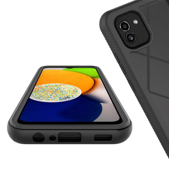 Carcasă pentru Samsung Galaxy A03, Shockproof, cu folie, negru