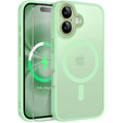 Husă pentru iPhone 16 Plus, pentru MagSafe, ERBORD Matt Case, verde deschis + sticlă pentru ecran