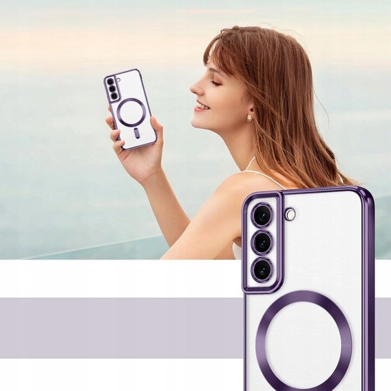 Husă pentru Samsung Galaxy S22, Electro MagSafe, violet + Sticlă pentru ecran