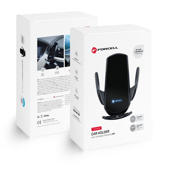 Suport auto Forcell F-Grip HS1 cu încărcător wireless