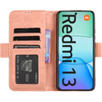 Cu clapetă pentru Xiaomi Redmi 13, Card Slot, roz