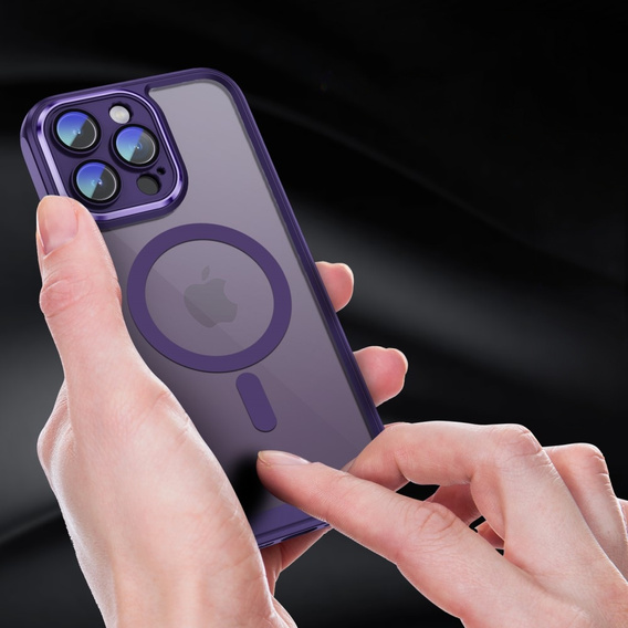 Husă pentru iPhone 15 Pro, ERBORD Impact Guard, MagSafe, violet închis