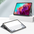 Husă pentru Lenovo Tab P12, Smartcase cu spațiu pentru stylus, gri