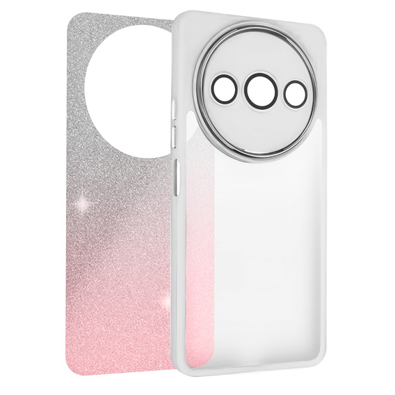 Huse pentru Xiaomi Redmi A3, Glittery Powder, alb / roz