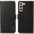 KHAZNEH RFID caz pentru Samsung Galaxy S23, Litchi Texture, negru