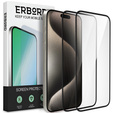 2x sticlă ceramică ERBORD Hybrid Glass pentru iPhone 15 Pro