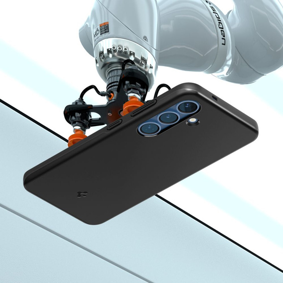 Carcasa Spigen pentru Samsung Galaxy S25, Thin Fit Mag, negru + sticlă temperată 9H