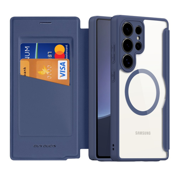 Dux Ducis Huse pentru Samsung Galaxy S25 Ultra, Skin X Pro, MagSafe, albastru închis