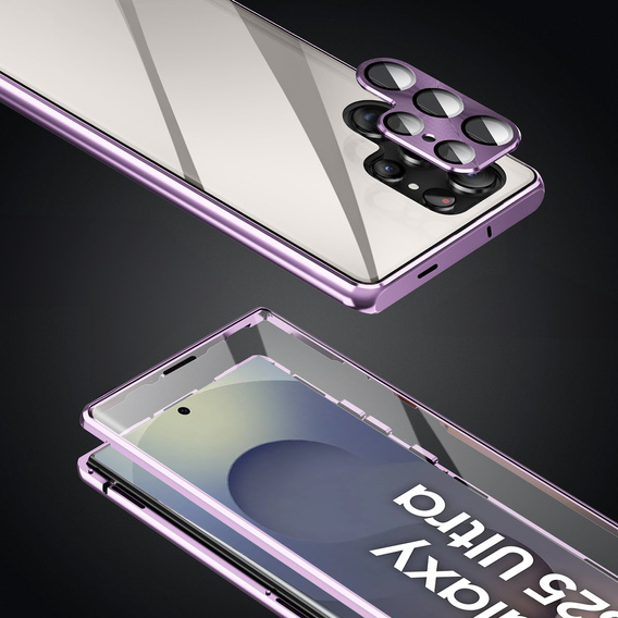 Husa pentru Samsung Galaxy S25 Ultra, Magnetic Dual Glass, violet