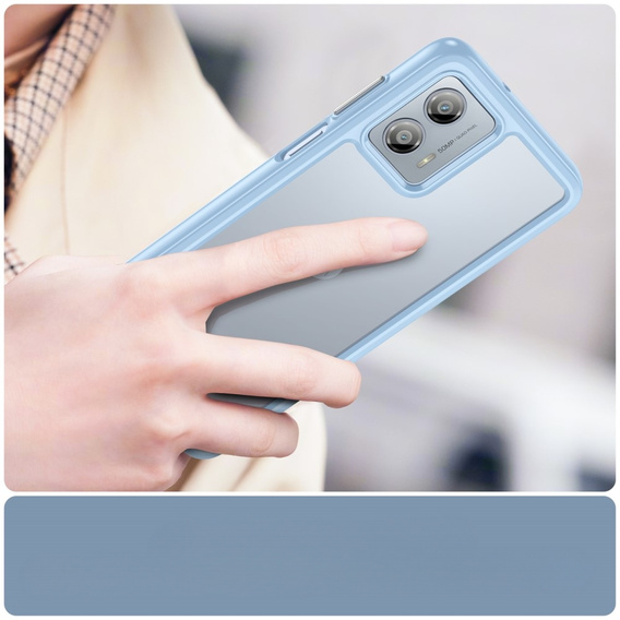 Huse pentru Motorola Moto G53 5G, Fusion Hybrid, transparent / albastru