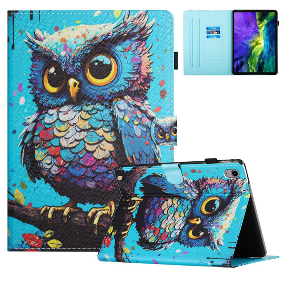 Husă pentru iPad 10.9" 2022 (10 gen.), cu clapetă, owl