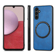 Huse pentru Samsung Galaxy A14 5G, Leather Hybrid MagSafe, albastru