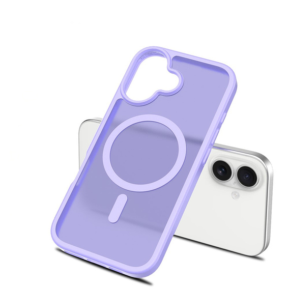 Carcasă Matt pentru iPhone 17, pentru MagSafe, violet translucid