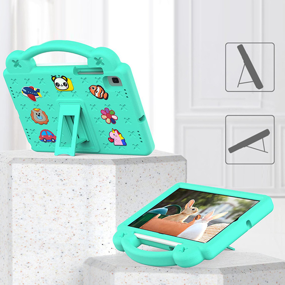Husă pentru copii pentru Samsung Galaxy Tab S6 Lite 10.4 2020/2022 / Tab A7 2020 T500 / T505 / Tab S6 T860/T865, Cute Patterns, cu suport, verde