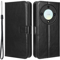 Cu clapetă pentru Honor Magic 5 Lite, Crazy Horse Wallet, negru