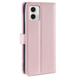 Cu clapetă pentru Motorola Moto G73 5G, Wallet Zipper Pocket, roz